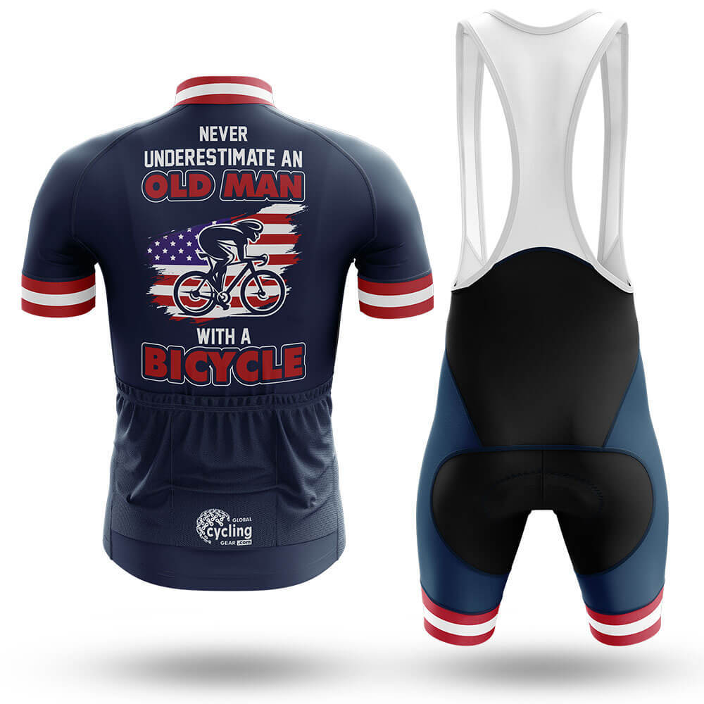 Old Man V9 - Navy - Men's Cycling Kit-Full Set-Global Cycling Gear