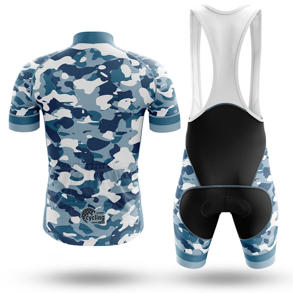 Blue Camo Cycling Jersey Bibs Only / S