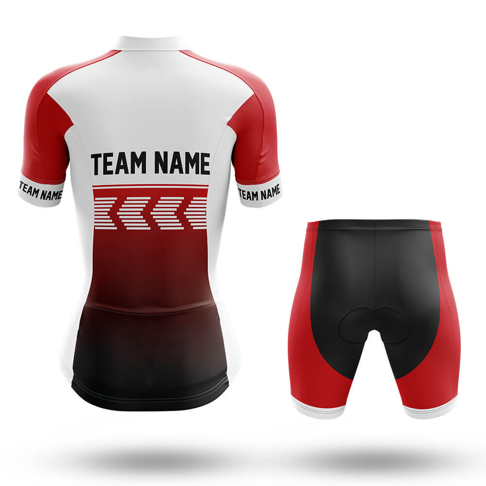 Custom Team Name S4 Red - Women's Cycling Kit-Full Set-Global Cycling Gear