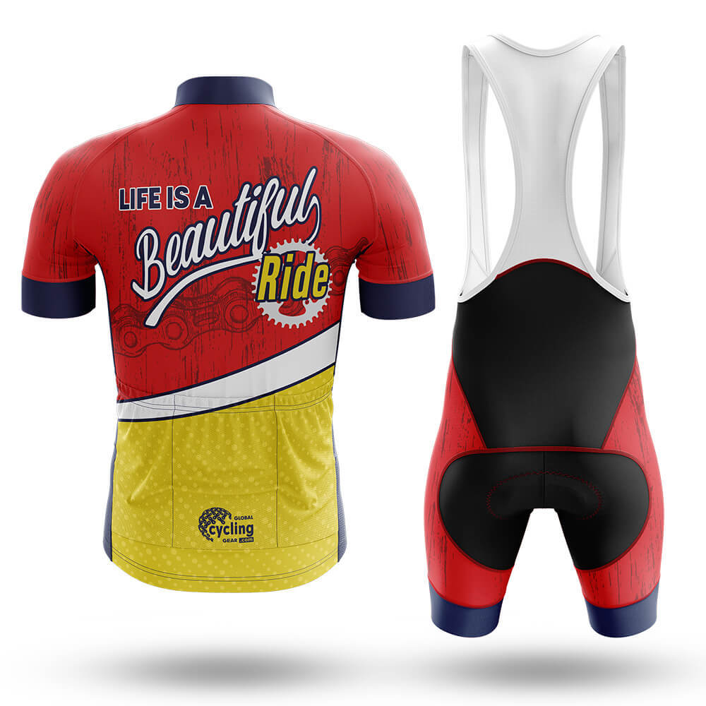 Life is A Beautiful Ride V2 - Men's Cycling Kit-Full Set-Global Cycling Gear