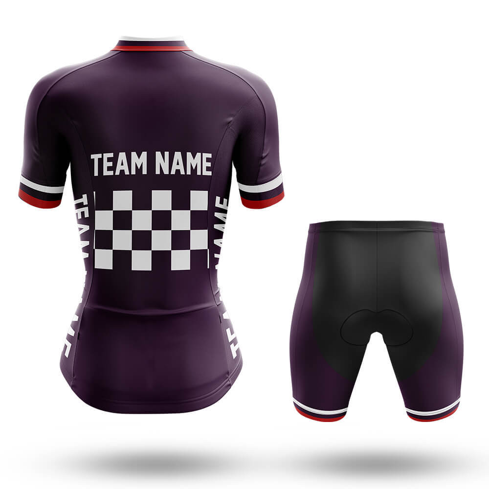 Custom Team Name M7 Dark Purple - Women's Cycling Kit-Full Set-Global Cycling Gear