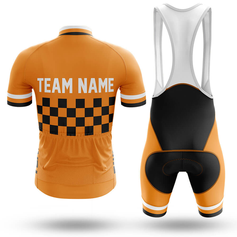 Custom Team Name M7 Orange - Men's Cycling Kit-Full Set-Global Cycling Gear