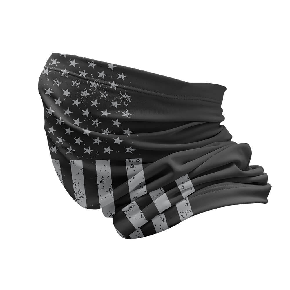 Grey USA Flag - Neck Gaiter For Men Women-Global Cycling Gear