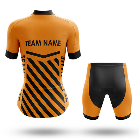 Custom Team Name M3 Orange - Women's Cycling Kit-Full Set-Global Cycling Gear