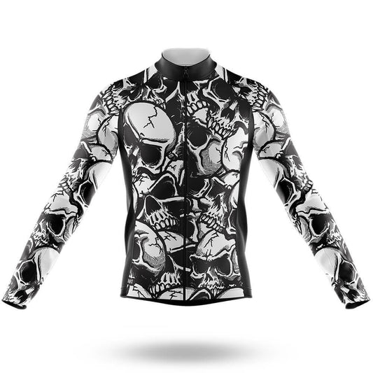 Skull Pattern - Men's Cycling Kit-Long Sleeve Jersey-Global Cycling Gear