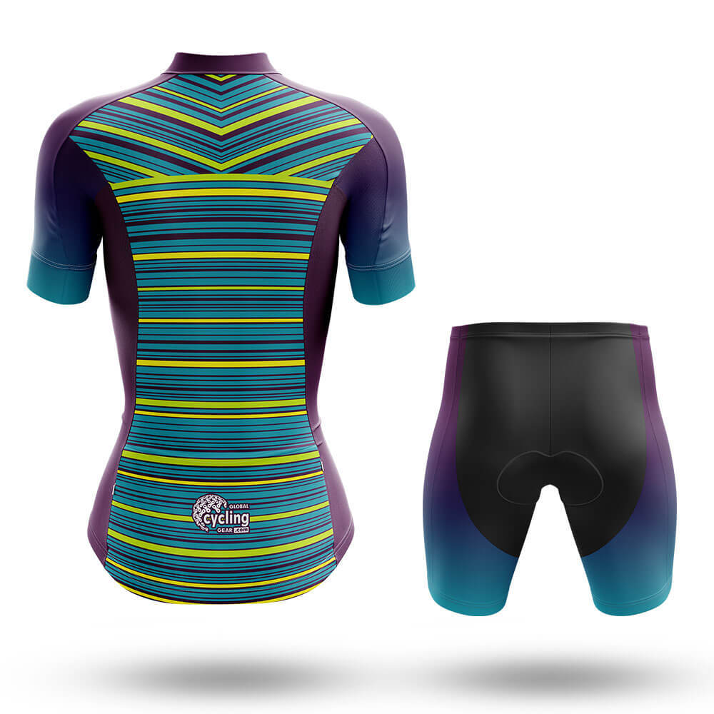 Colorful Stripes - Women's Cycling Kit-Full Set-Global Cycling Gear