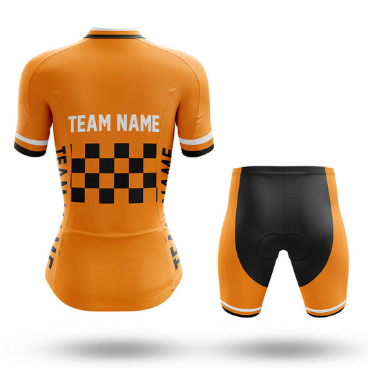 Custom Team Name M7 Orange - Women's Cycling Kit-Full Set-Global Cycling Gear