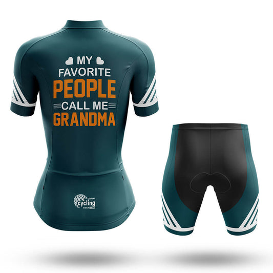 Call Me Grandma - Green - Women Cycling Kit-Full Set-Global Cycling Gear