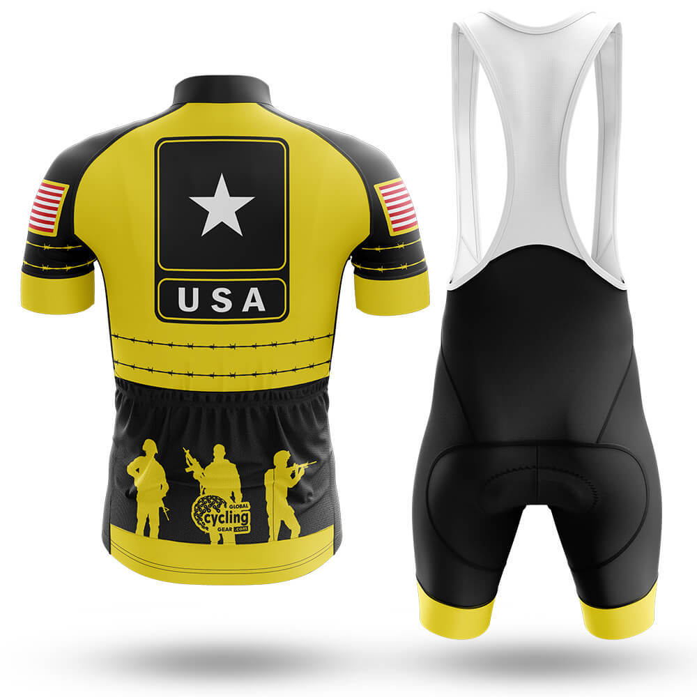 Black Yellow USA - Men's Cycling Kit-Full Set-Global Cycling Gear