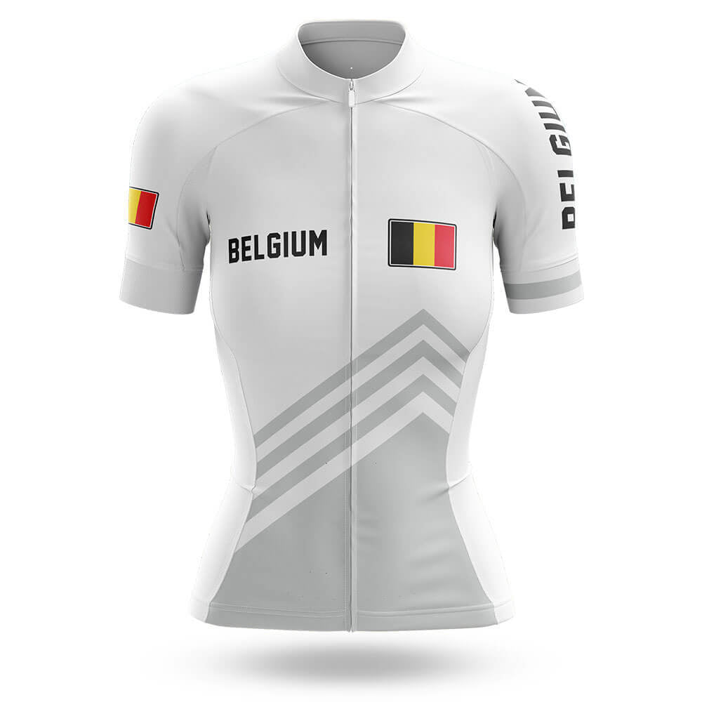Belgium S5 White - Women - Cycling Kit-Jersey Only-Global Cycling Gear
