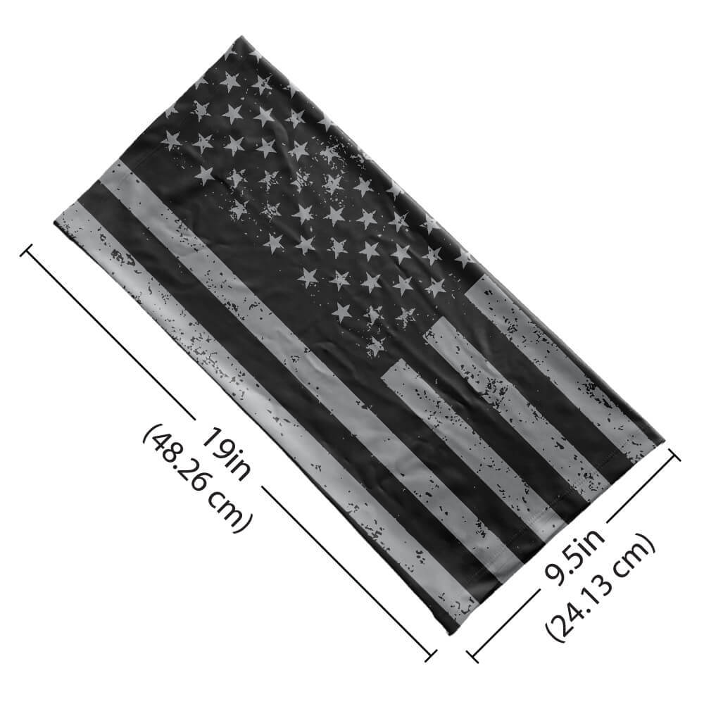 Grey USA Flag - Neck Gaiter For Men Women-Global Cycling Gear