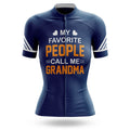 Call Me Grandma - Navy - Women Cycling Kit-Jersey Only-Global Cycling Gear