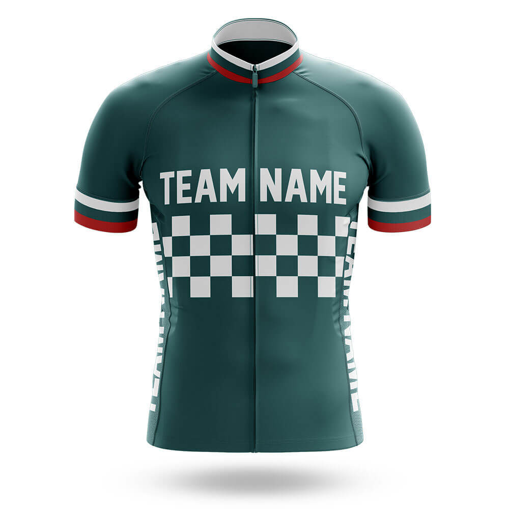 Custom Team Name M7 Green - Men's Cycling Kit-Jersey Only-Global Cycling Gear