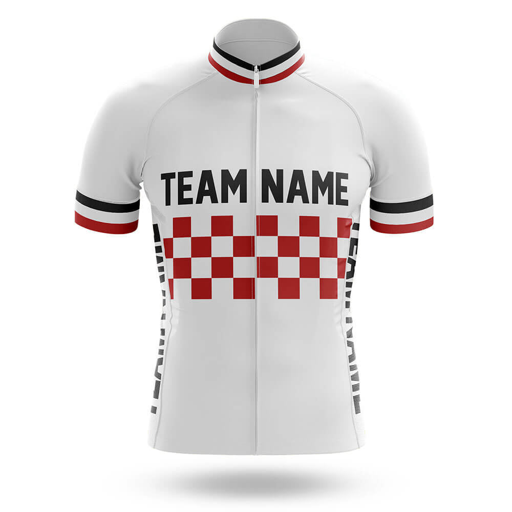 Custom Team Name M7 White - Men's Cycling Kit-Jersey Only-Global Cycling Gear