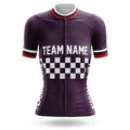 Custom Team Name M7 Dark Purple - Women's Cycling Kit-Jersey Only-Global Cycling Gear