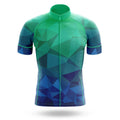 Blue Green Polygon - Men's Cycling Kit-Jersey Only-Global Cycling Gear