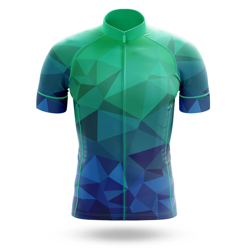 Blue Green Polygon - Men's Cycling Kit-Jersey Only-Global Cycling Gear