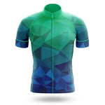 Blue Green Polygon - Men's Cycling Kit-Jersey Only-Global Cycling Gear