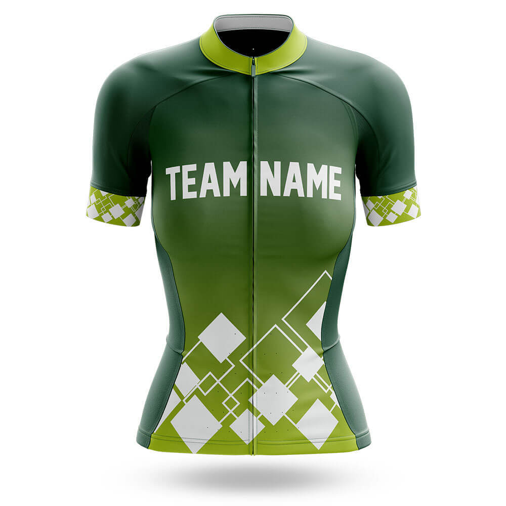 Custom Team Name V19 Green - Women's Cycling Kit-Jersey Only-Global Cycling Gear