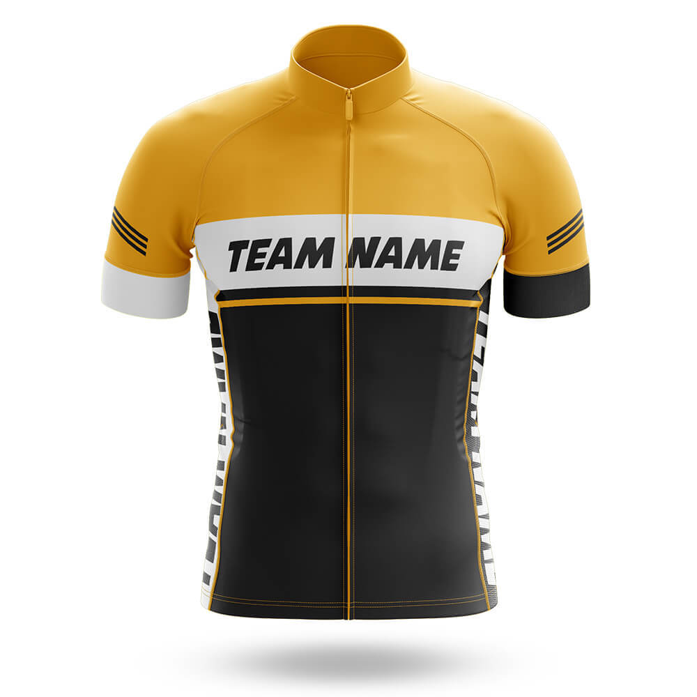 Custom Team Name M1 Yellow - Men's Cycling Kit-Jersey Only-Global Cycling Gear