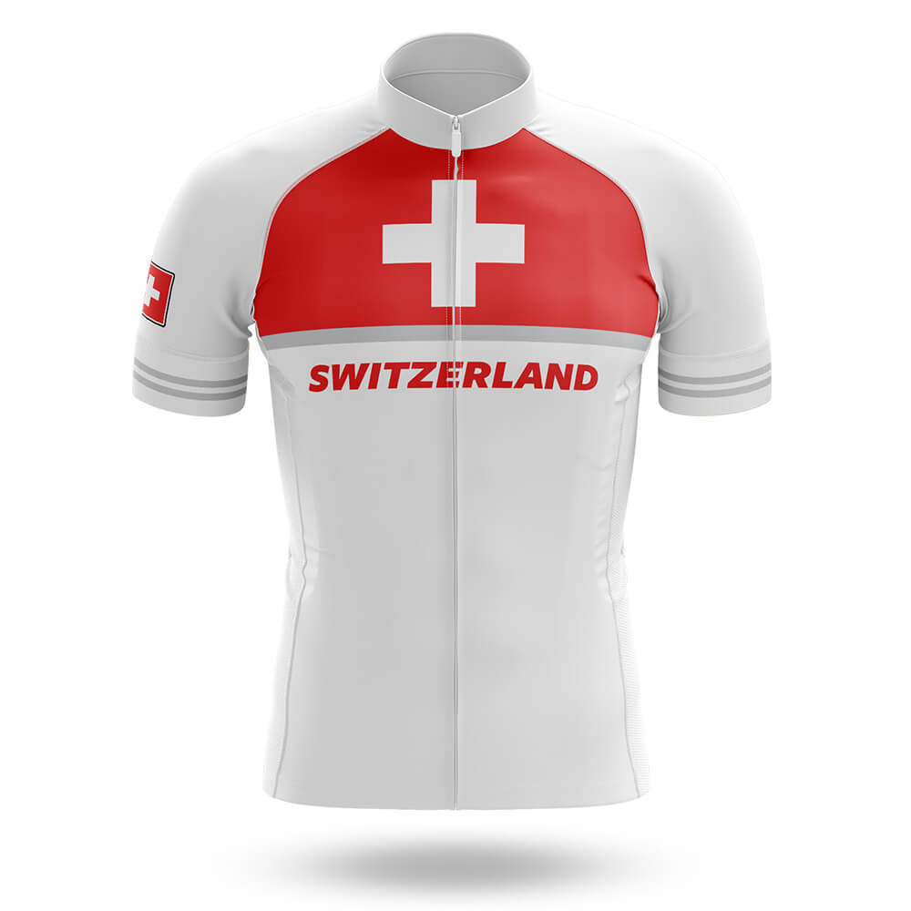 Switzerland S7 - White - Men's Cycling Kit-Jersey Only-Global Cycling Gear