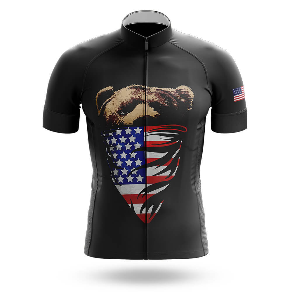 American Flag Bear - Men's Cycling Kit-Jersey Only-Global Cycling Gear