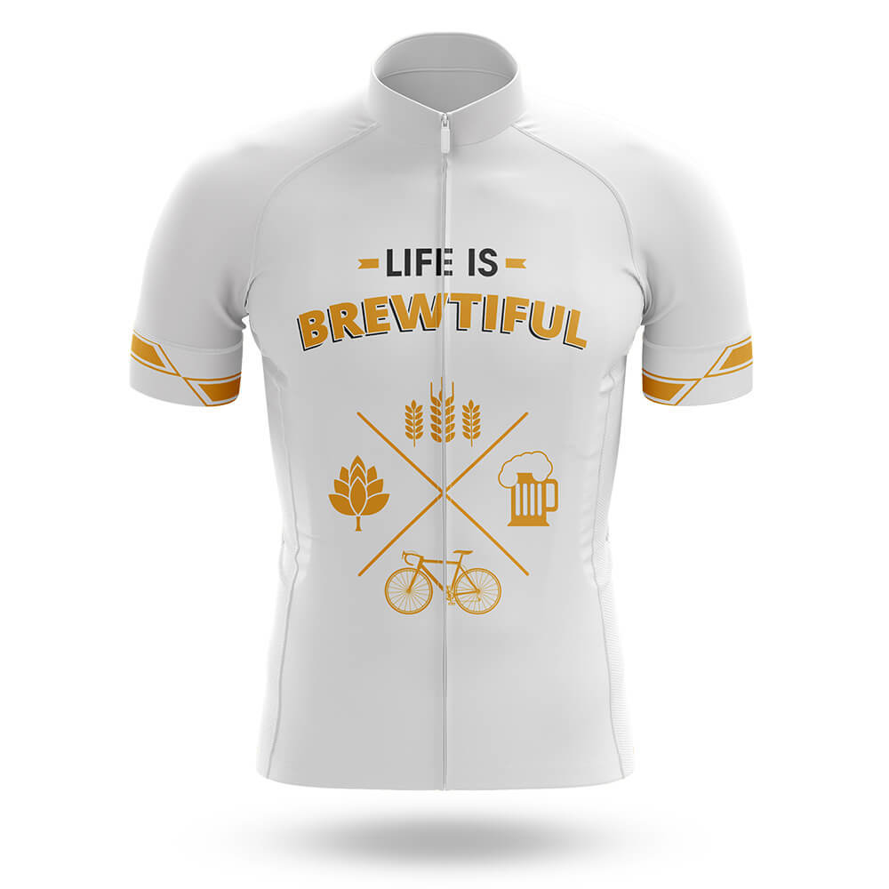 Brewtiful - White - Men's Cycling Kit-Jersey Only-Global Cycling Gear