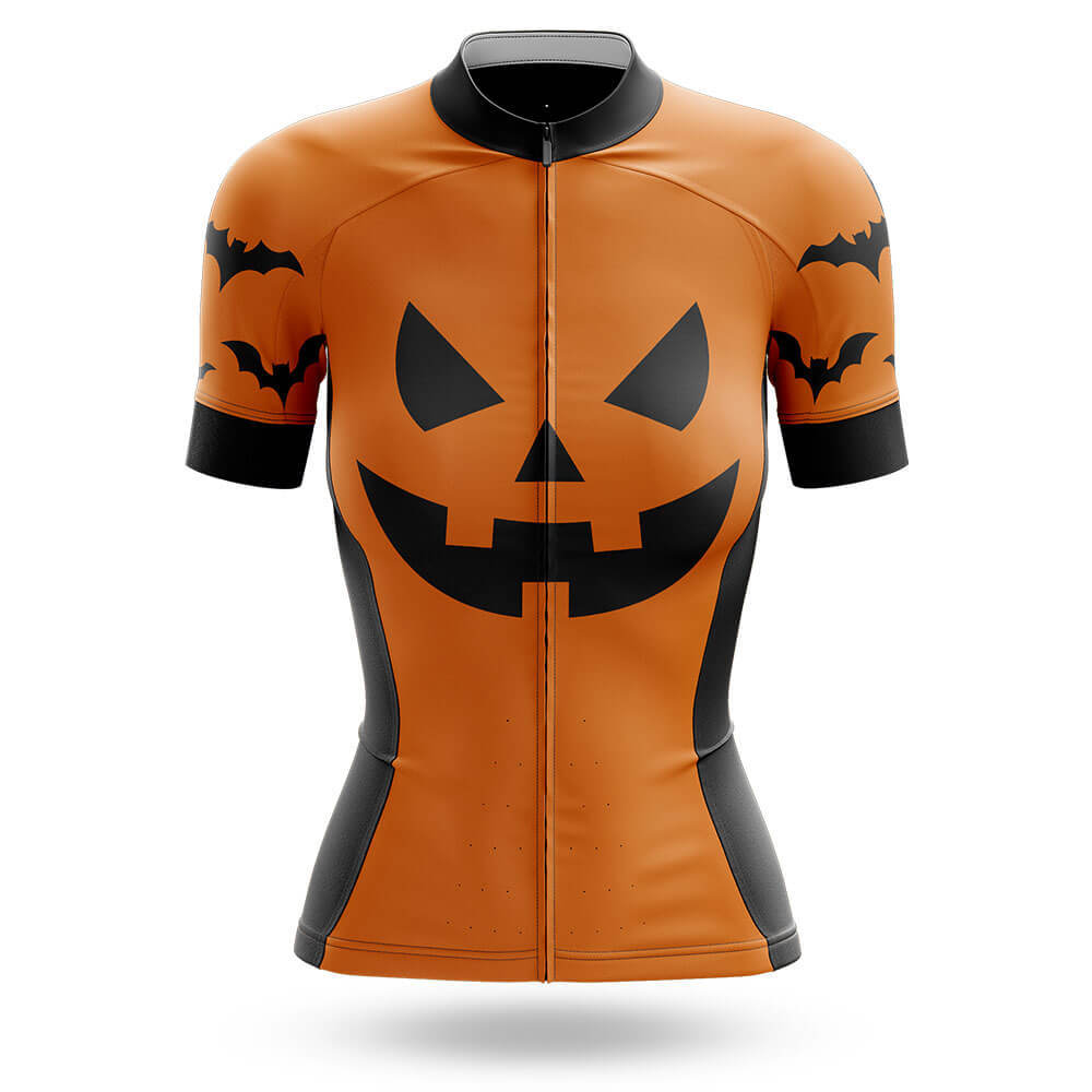 Pumpkin Face - Orange - Women - Cycling Kit-Jersey Only-Global Cycling Gear