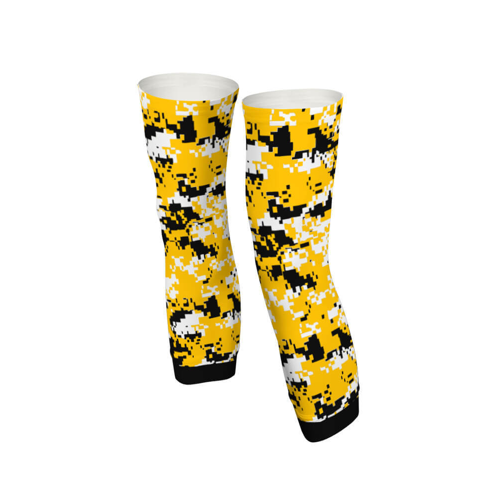 Yellow Camo - Arm And Leg Sleeves-S-Global Cycling Gear