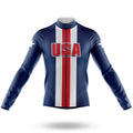 USA Patriotic - Cycling Jersey For Men-Long Sleeve Jersey-Global Cycling Gear