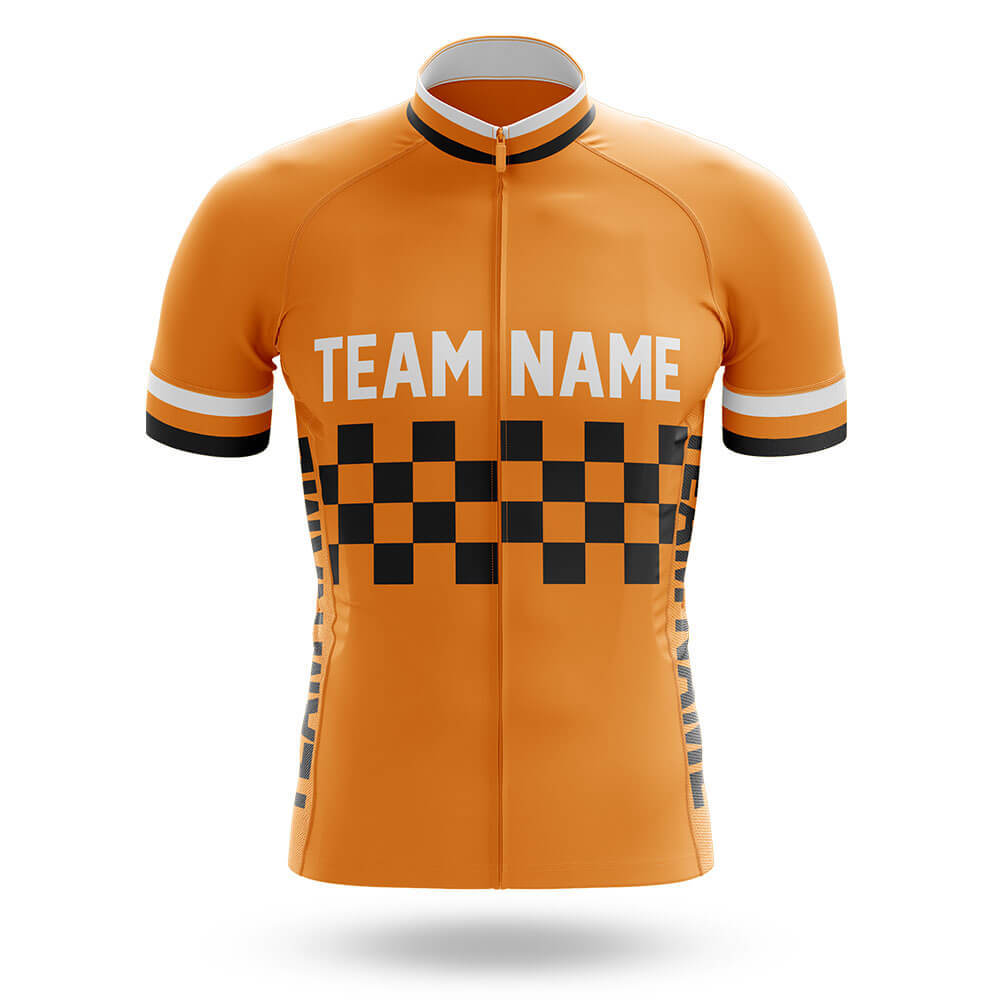 Custom Team Name M7 Orange - Men's Cycling Kit-Jersey Only-Global Cycling Gear