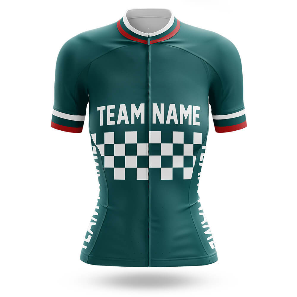 Custom Team Name M7 Green - Women's Cycling Kit-Jersey Only-Global Cycling Gear