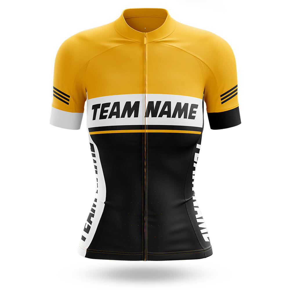 Custom Team Name M1 Yellow - Women's Cycling Kit-Jersey Only-Global Cycling Gear