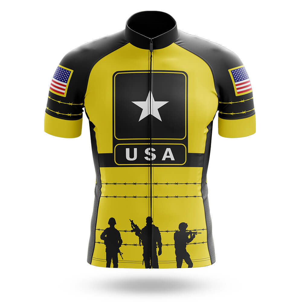 Black Yellow USA - Men's Cycling Kit-Jersey Only-Global Cycling Gear