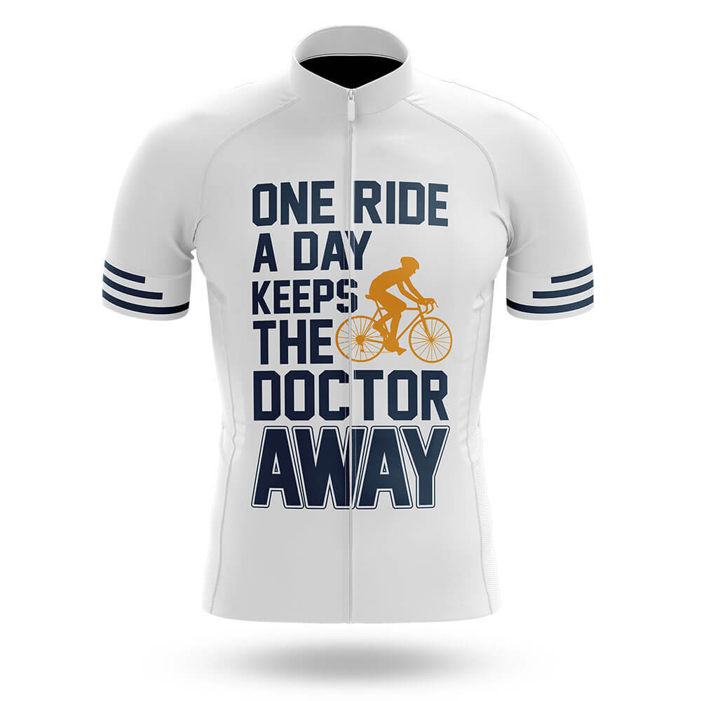 One Ride A Day - White - Men's Cycling Kit-Jersey Only-Global Cycling Gear