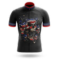 USA Flag Skull V3 - Men's Cycling Kit-Jersey Only-Global Cycling Gear