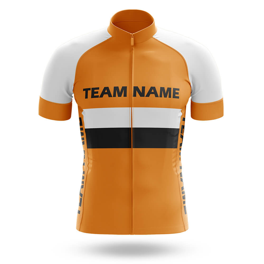 Custom Team Name M2 Orange - Men's Cycling Kit-Jersey Only-Global Cycling Gear