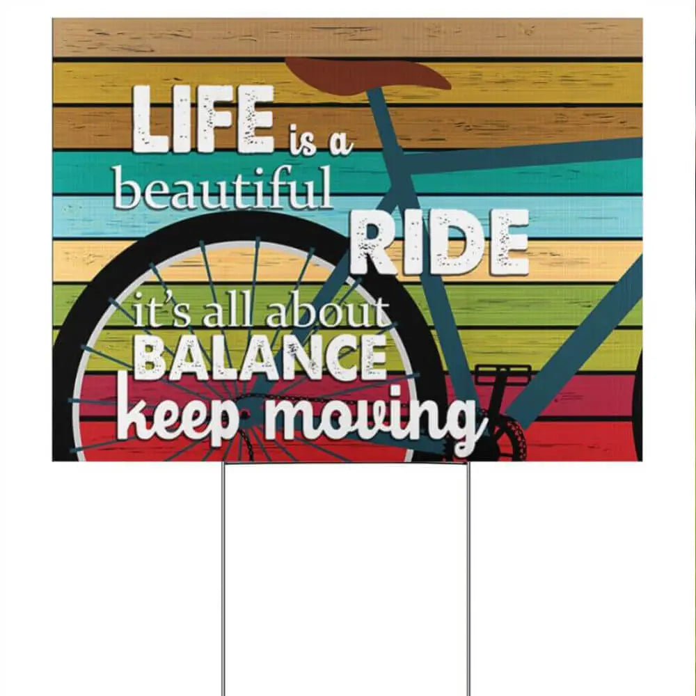 Life Is A Beautiful Ride Yard Sign-Global Cycling Gear