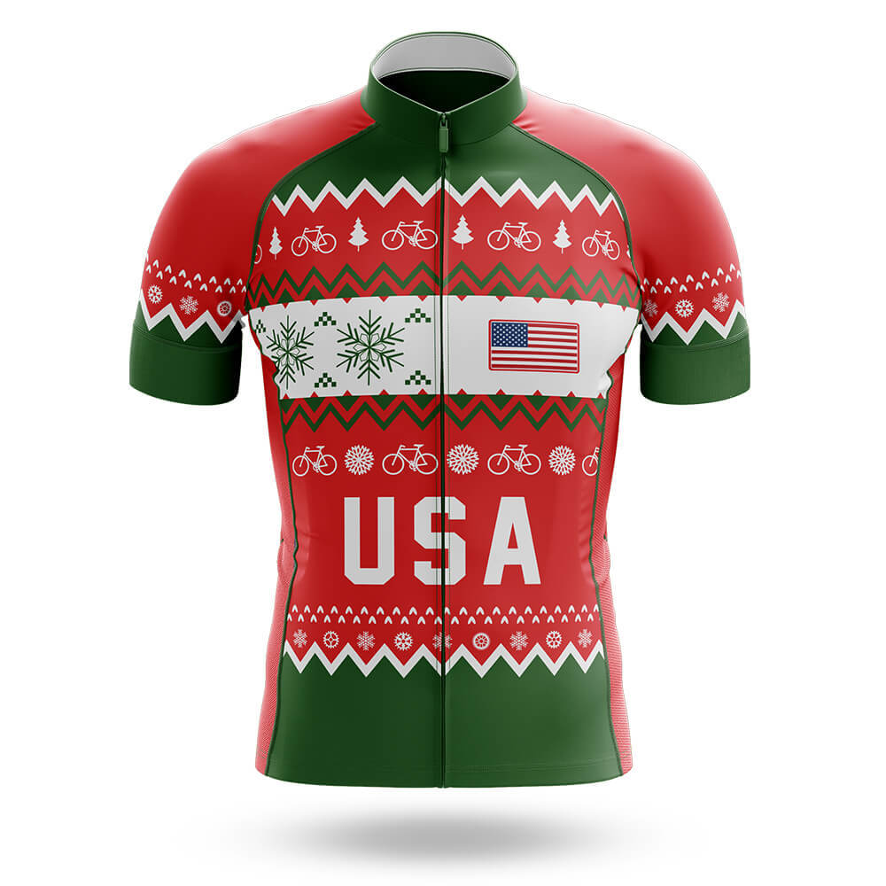 Merry Xmas USA - Men's Cycling Kit-Jersey Only-Global Cycling Gear