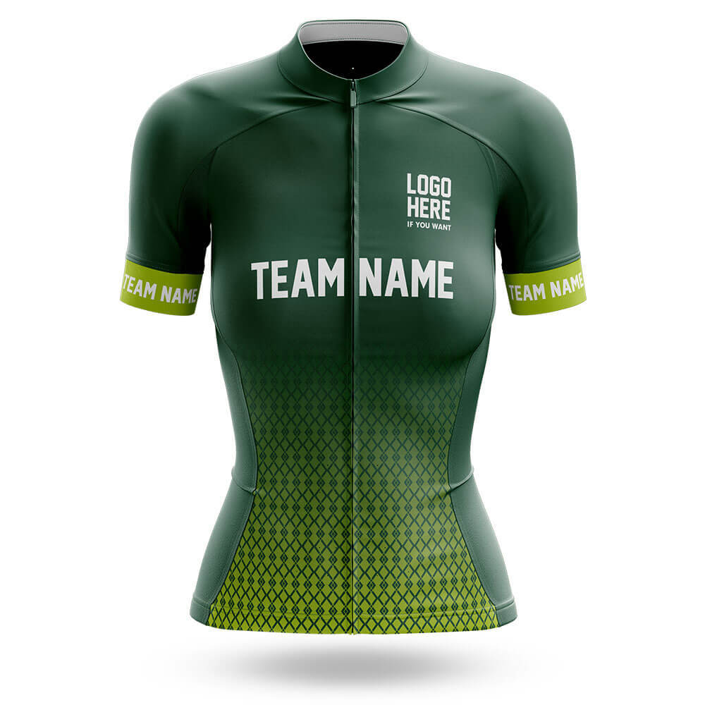 Custom Team Name S1 Green - Women's Cycling Kit-Jersey Only-Global Cycling Gear