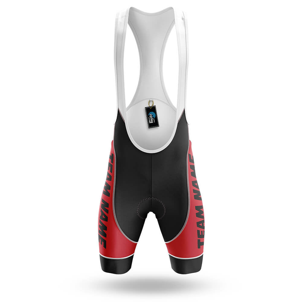 Custom Team Name M1 Red - Men's Cycling Kit-Bibs Only-Global Cycling Gear