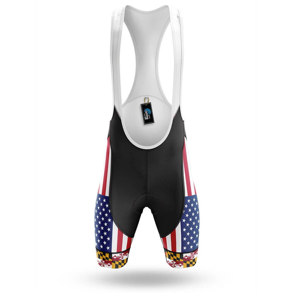 American Flag - Maryland - Men's Cycling Kit-Bibs Only-Global Cycling Gear