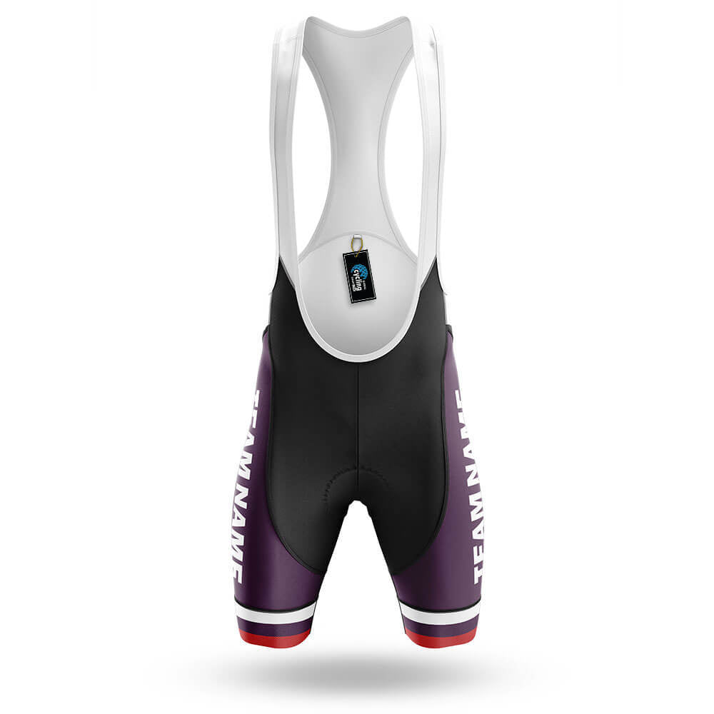 Custom Team Name M7 Dark Purple - Men's Cycling Kit-Bibs Only-Global Cycling Gear