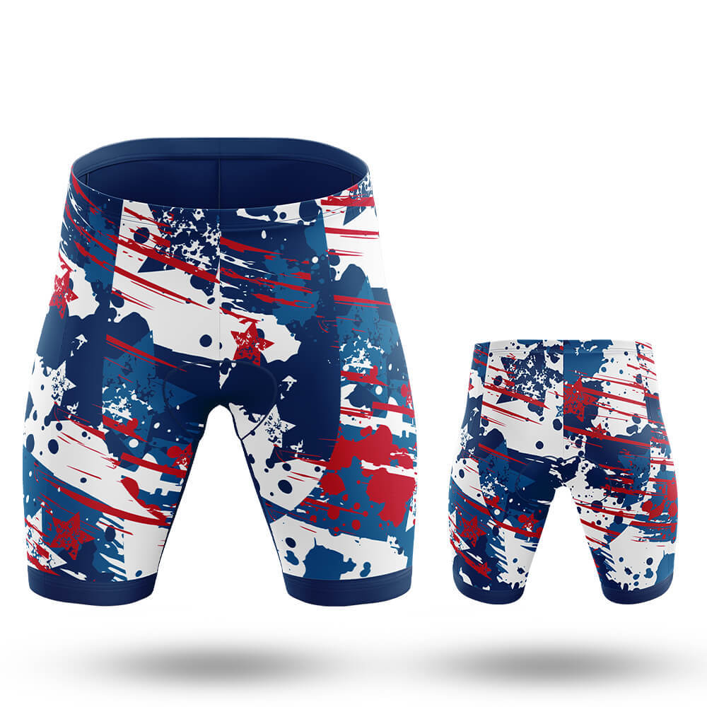 Blue Red White - Men's Cycling Kit-Bike Shorts-Global Cycling Gear