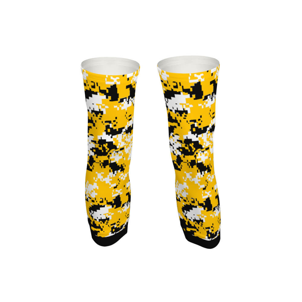 Yellow Camo - Arm And Leg Sleeves-S-Global Cycling Gear