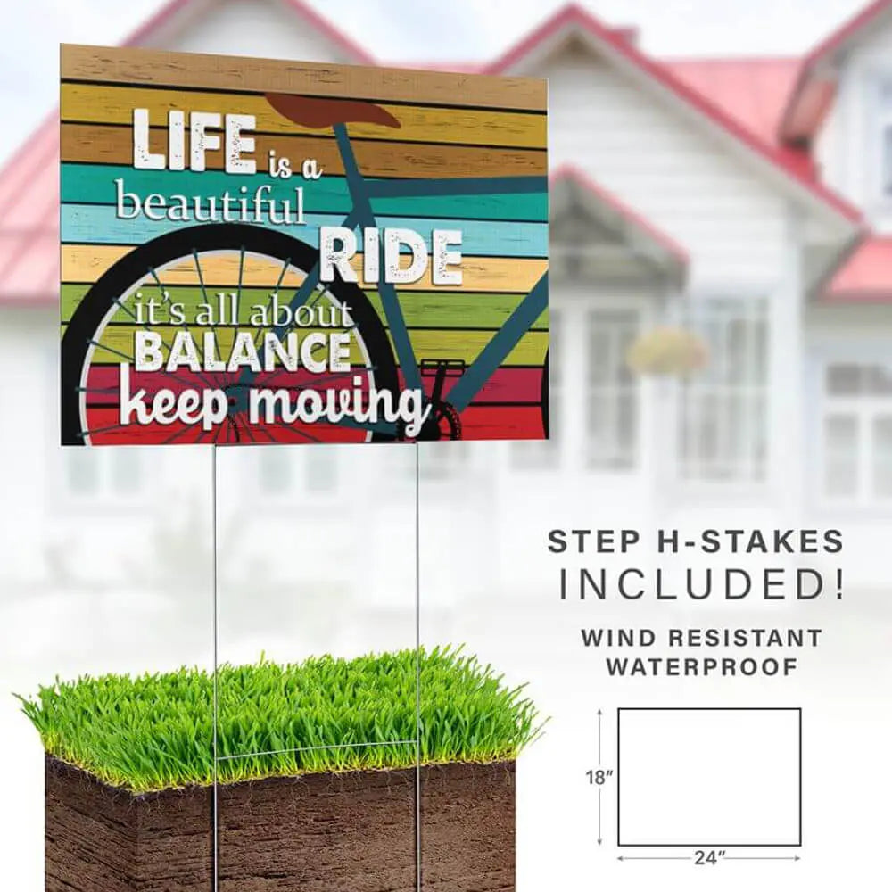 Life Is A Beautiful Ride Yard Sign-Global Cycling Gear