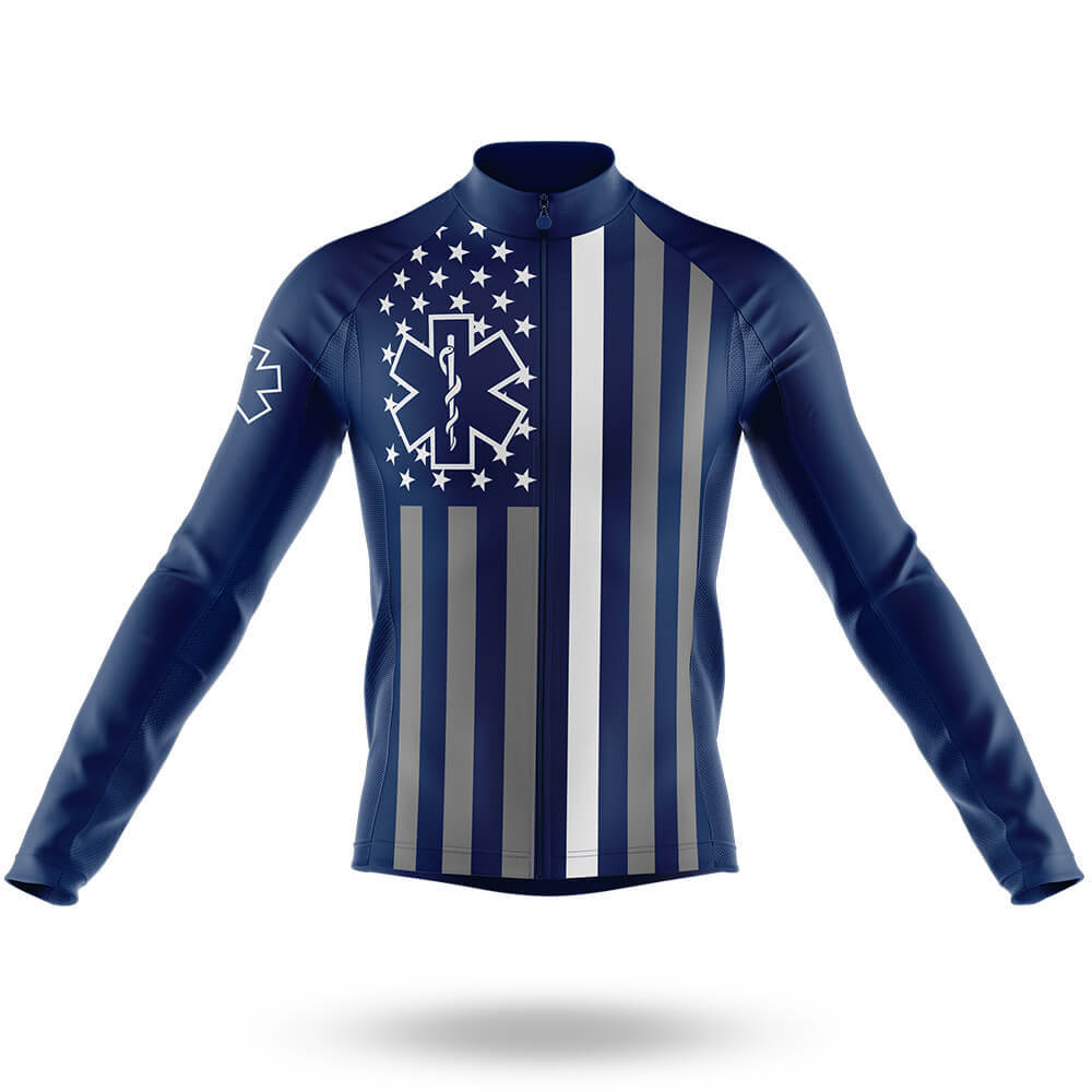 Thin White Line V2 - Men's Cycling Kit-Long Sleeve Jersey-Global Cycling Gear