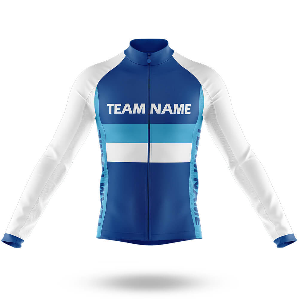 Custom Team Name M2 Navy - Men's Cycling Kit-Long Sleeve Jersey-Global Cycling Gear