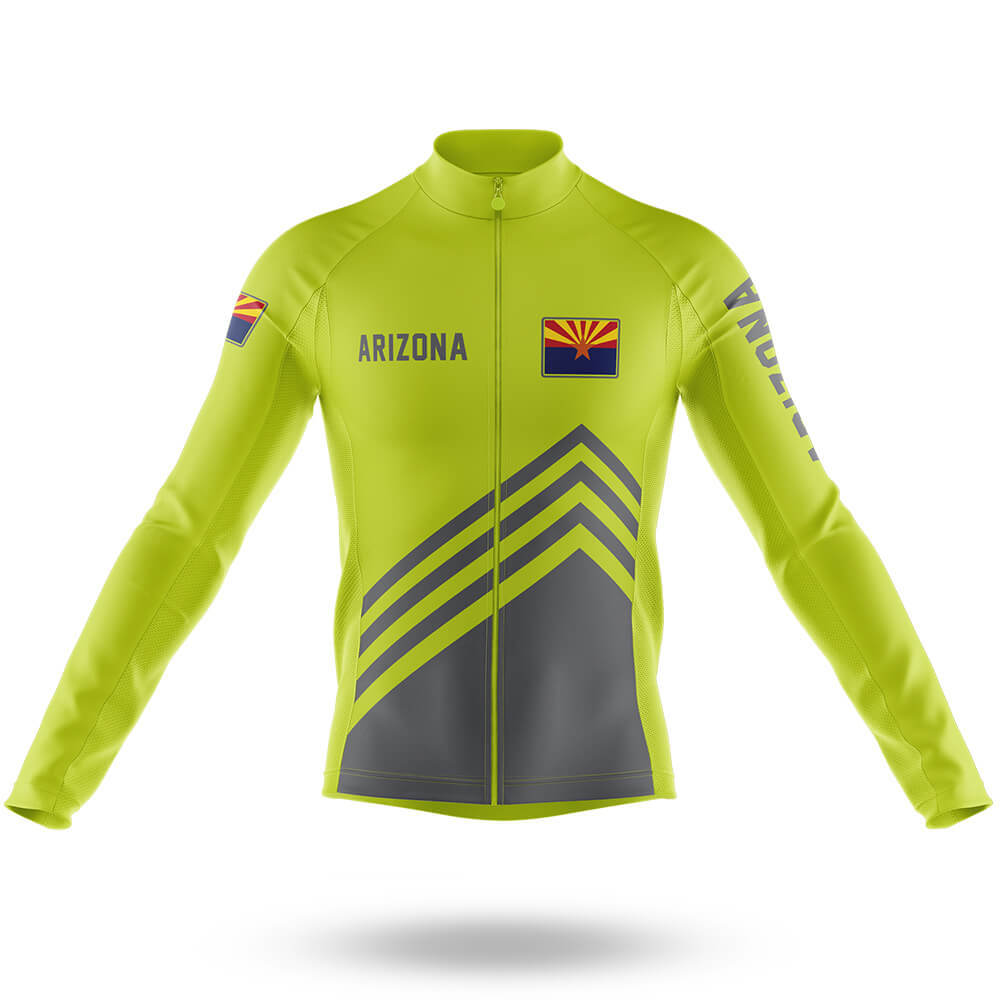 Arizona S4 Lime Green - Men's Cycling Kit-Long Sleeve Jersey-Global Cycling Gear