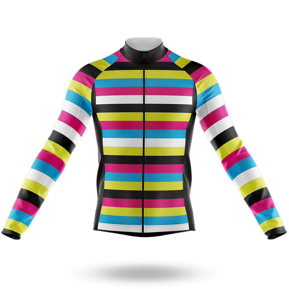 Rainbow Stripes - Men's Cycling Kit-Long Sleeve Jersey-Global Cycling Gear